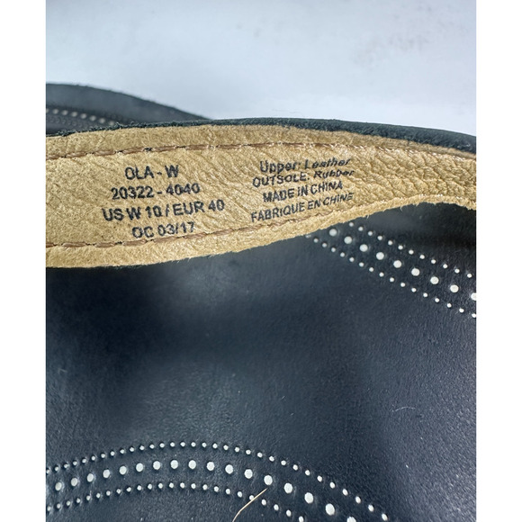 Olukai Ola Full Grain Leather Flip Flops Black Slides Women's Size 10 Sandals - Picture 7 of 14